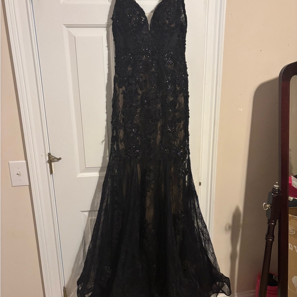 Jovani Black Lace Prom Dress